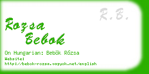 rozsa bebok business card