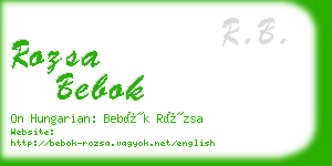 rozsa bebok business card